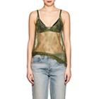 Off-white C/o Virgil Abloh Women's Sheer Floral Lace Tank - Green