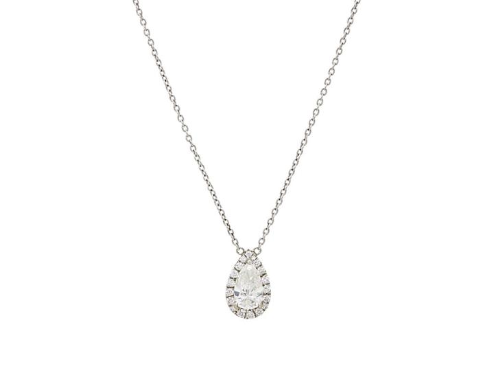 Mcteigue & Mcclelland Women's White Diamond Pendant Necklace