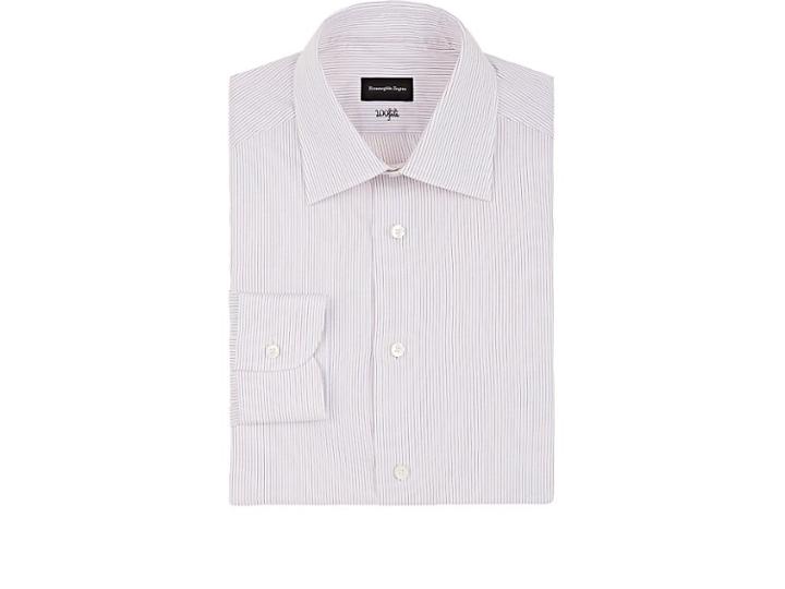 Ermenegildo Zegna Men's Pinstriped Cotton Poplin Dress Shirt