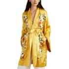 Alice Archer Women's Floral-embroidered Silk Kimono - Gold