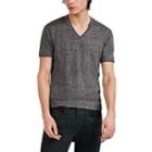 John Varvatos Men's Slub Linen V-neck T-shirt - Gray