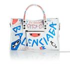 Balenciaga Women's Arena Leather Small City Bag-white