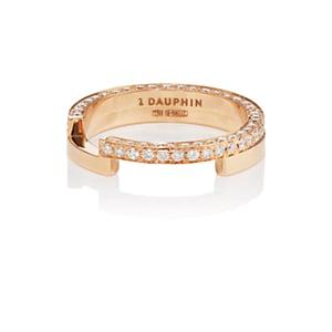 Dauphin Women's White Diamond Ring-rose Gold