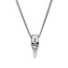 Emanuele Bicocchi Men's Skull & Fang Pendant Necklace - Silver