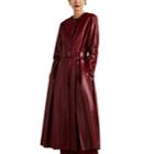 The Row Women's Tess Belted Leather Coat - Red