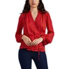 L'agence Women's Cara Maestro-print Silk Wrap Top - Red