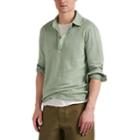 Massimo Alba Men's Slub Linen Piqu Long-sleeve Polo Shirt - Green