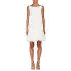 Lisa Perry Women's Foxy Feather-trimmed Wool Shift Dress-white