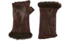 Barneys New York Women's Rabbit-fur-lined Leather Fingerless Gloves