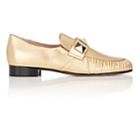 Valentino Garavani Women's Rockstud Metallic Leather Loafers-gold