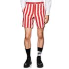 Thom Browne Men's Striped Twill Shorts - Red