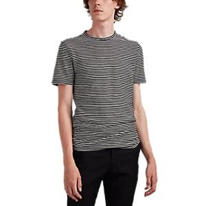 Officine Gnrale Men's Striped Knit Cotton T-shirt - Black