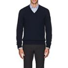 Barneys New York Men's Cashmere V-neck Sweater-navy