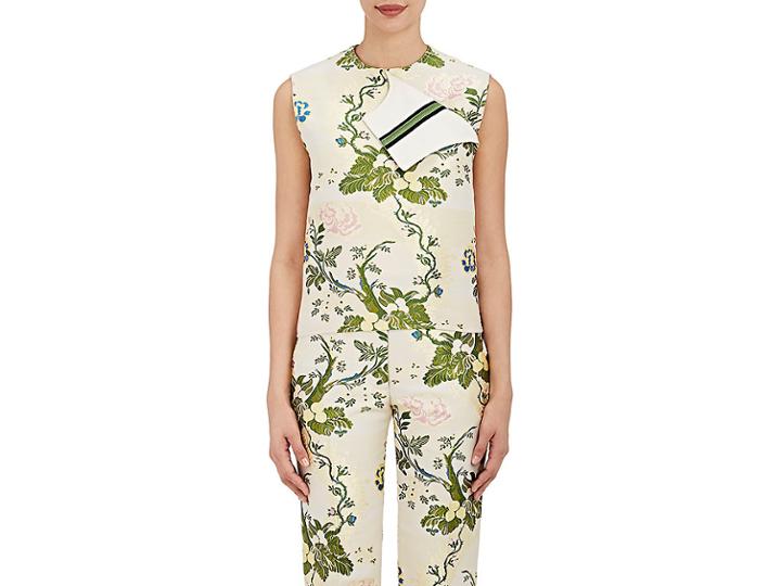 Calvin Klein 205w39nyc Women's Floral Silk-wool Jacquard Foldover Top