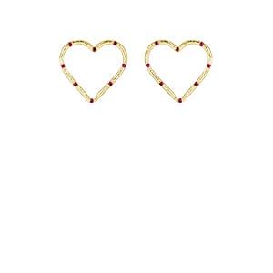 Brent Neale Women's Open Heart Earrings - Red