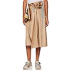 Besfxxk Women's Cotton Parachute Midi-skirt-beige, Tan