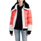 Biannual Women's Faux-fur-trimmed Insulated Puffer Jacket - Pink
