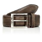 Harris Men's Contrast-stitched Leather Belt-gray