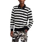 Ovadia & Sons Men's Striped Cotton Rugby Shirt - Black