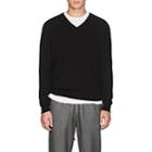 Barneys New York Men's Cashmere V-neck Sweater-black