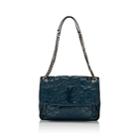 Saint Laurent Women's Niki Medium Leather Shoulder Bag-turquoise