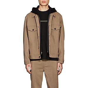 Alexander Wang Men's Layered-look Cotton-blend Trucker Jacket-beige, Tan