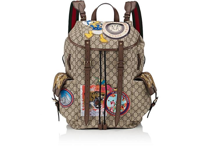 Gucci Men's Appliqud Gg Supreme Flap-front Backpack