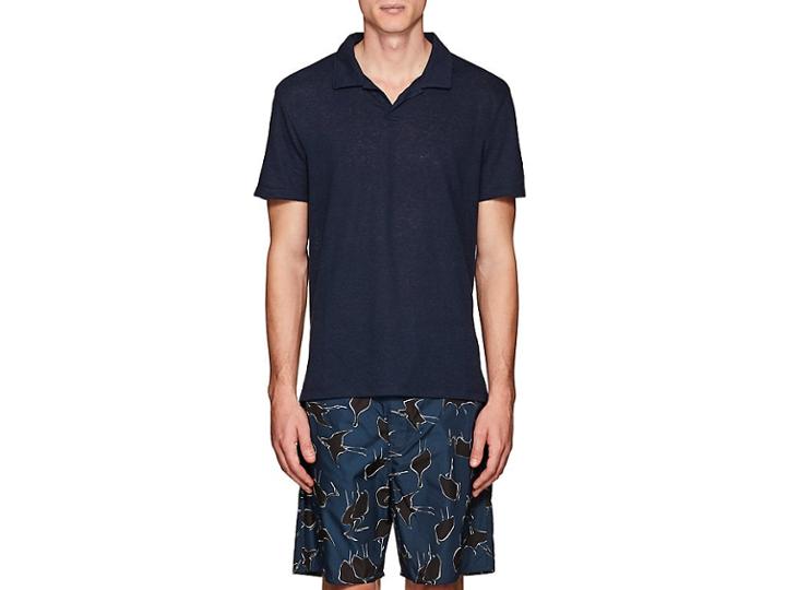 Onia Men's Shaun Slub Linen-blend Polo Shirt