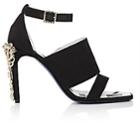 Koche Women's Jeweled-heel Satin Sandals-black