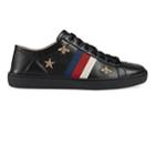 Gucci Women's New Ace Embroidered Leather Sneakers - Black