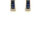 Retrouvai Women's Blue Sapphire Channel Stud Earrings-blue