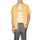 Onia Men's Wave-print Cotton Camp Shirt-yellow