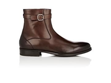 Doucal's Men's Burnished Leather Buckled Tapered-toe Boots