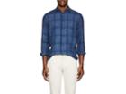 Inis Meain Men's Plaid Washed Linen Shirt