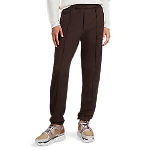 Fendi Men's Zucca-striped Cotton-blend Fleece Sweatpants - Brown