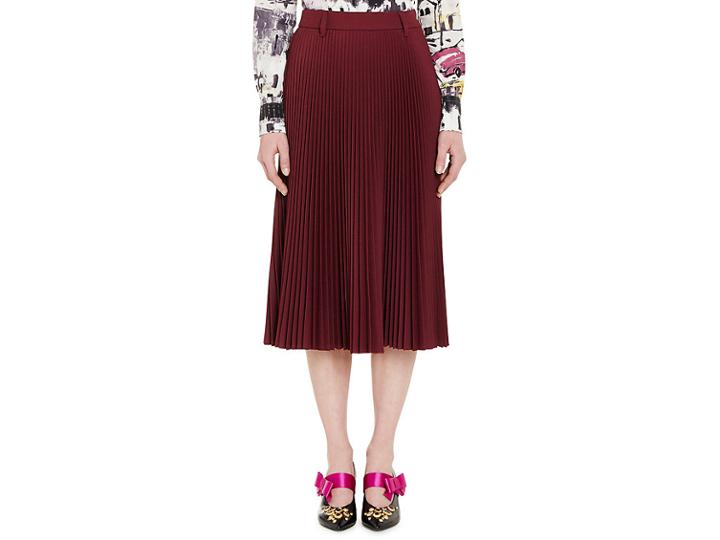 Prada Women's Accordion-pleated Twill Skirt