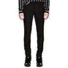 Balmain Men's Velvet-striped Wool Skinny Trousers-black