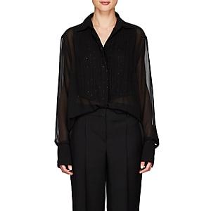 Givenchy Women's Sequin-embellished Silk Blouse-black