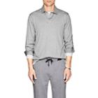 Brunello Cucinelli Men's Cotton-silk Jersey Long Sleeve Polo-gray