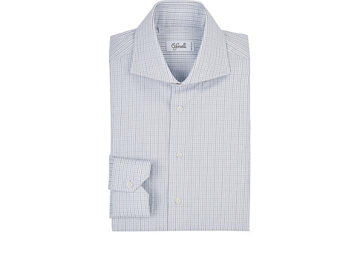 Cifonelli Men's Grid-checked Cotton Shirt