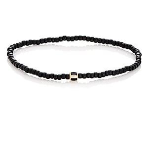 Luis Morais Men's Striped-bead Bracelet-black