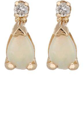 Loren Stewart Women's Diamond & Opal Stud Earrings