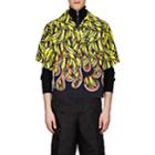 Prada Men's Flame- & Banana-print Bowling Shirt-yellow
