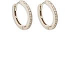 Bianca Pratt Women's White-diamond Huggie Hoop Earrings-gold