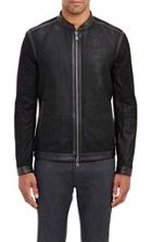 John Varvatos Star U.s.a. Sueded Leather Moto Jacket-black