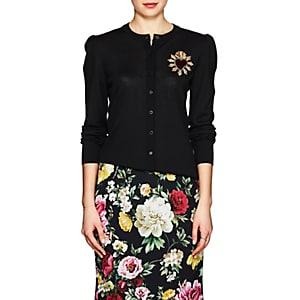 Dolce & Gabbana Women's Embroidered Wool Cardigan-black