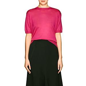 Prada Women's Virgin Wool Short-sleeve Sweater-pink