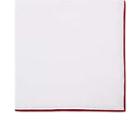 Paolo Albizzati Men's Bordered Slub-weave Linen Pocket Square-white