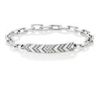 Ambre Victoria Women's Diamond Chevron-engraved Bracelet - Silver