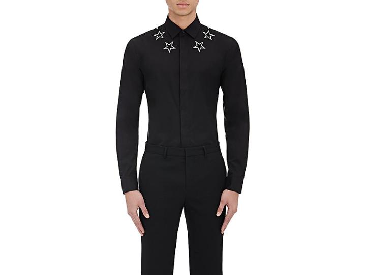 Givenchy Men's Star-embroidered Shirt